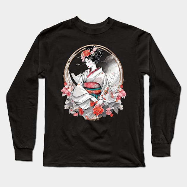 Geisha Girl Long Sleeve T-Shirt by animegirlnft